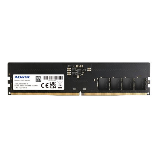 Memoria RAM ADATA DDR5-4800 - DDR5 - 16GB - 4800MMHz - U-DIMM - Para PC - AD5U480016G-S