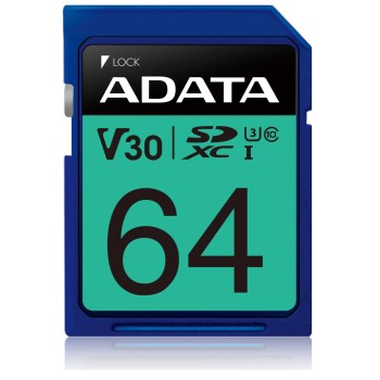 Memoria Sdxc Adata 64Gb Clase 10 Uhs I - ASDX64GUI3V30S-R