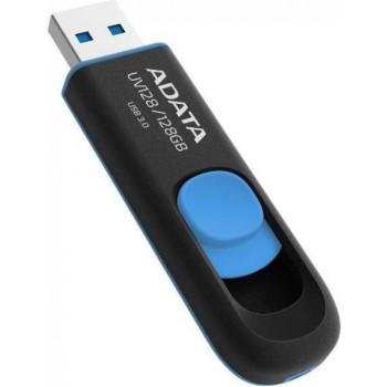 Memoria USB ADATA DashDrive UV128 128GB USB 3.0 Negro/Azul - AUV128-128G-RBE Memoria USB ADATA DashDrive UV128 128GB USB 3.0 Negro/Azul - AUV128-128G-RBE