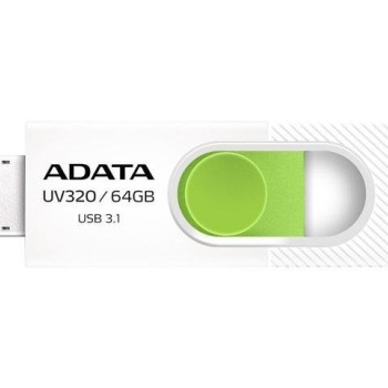 Memoria USB ADATA UV320 64GB USB 3.2 Blanco y Verde - AUV320-64G-RWHGN