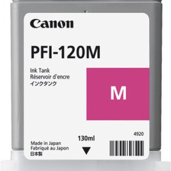 Tinta Canon PFI-120M Magenta 130ML - Original para Impresoras TM-200, TM-205, TM-300, TM-305 - Modelo 2887C001AA