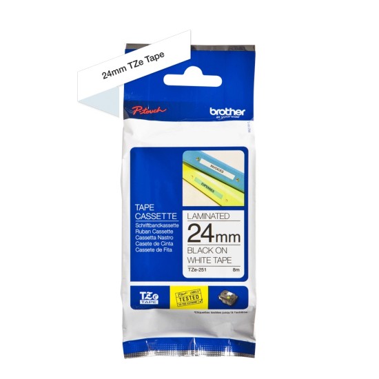 Cinta Brother Tze251 Color Blanco - TZE251