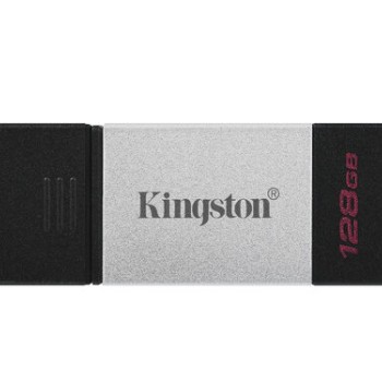 Memoria USB Kingston DataTraveler 80 128GB USB-C 3.2 Negro con Plata