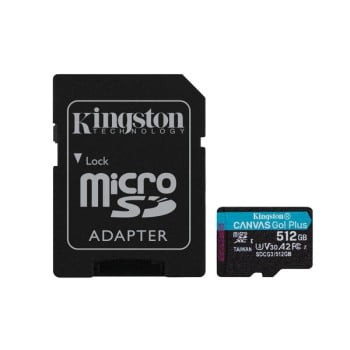 Memoria MicroSDXC Kingston Technology Canvas Goo! Plus - 512GB - Clase 10 - UHS-II - Con Adaptador - SDCG3/512GB