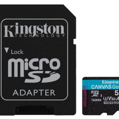 Memoria MicroSDXC Kingston Technology Canvas Goo! Plus - 512GB - Clase 10 - UHS-II - Con Adaptador - SDCG3/512GB