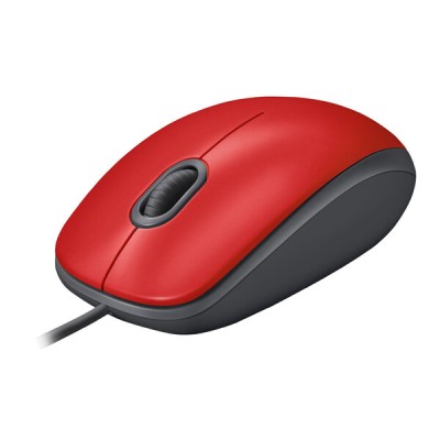 Mouse Logitech M110 - Alámbrico - USB - Rojo - 910-005492