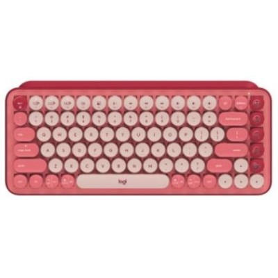 Teclado Logitech POP Keys - Inalámbrico - Bluetooth / USB - Rosa Coral - 920-010715