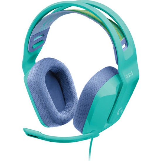 Diadema Gamer Logitech G335 - Alámbrico - Micrófono - Menta - 981-001023