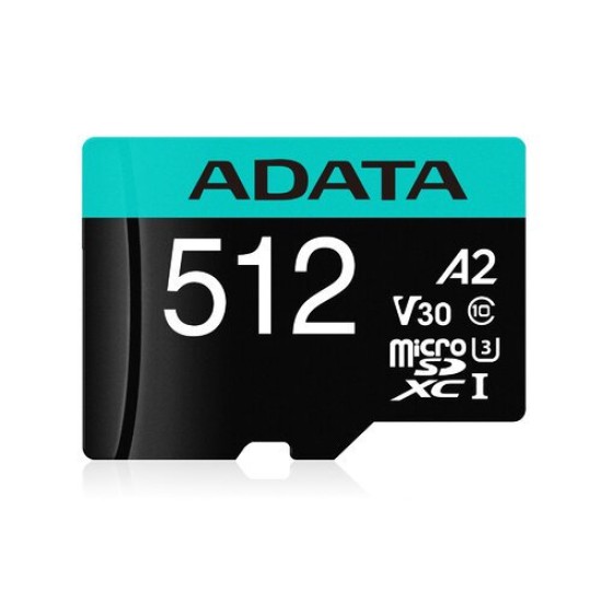 Memoria MicroSDXC ADATA Premier Pro - 512GB - Clase 10 - C/Adaptador - AUSDX512GUI3V30SA2-RA1