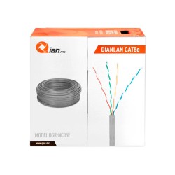Bobina de Cable de Red QIAN Cat5e 305 Metros Gris Modelo QHR-CAT5E