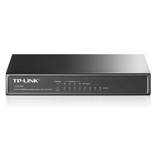 Switch TP-LINK SF1008P - 8 Puertos - Fast Ethernet - PoE - No Gestionado - TL-SF1008P