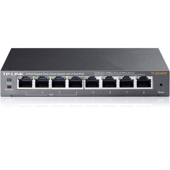 Switch TP-LINK SG108PE - 8 Puertos - Gigabit - PoE+ - No Gestionado - TL-SG108PE