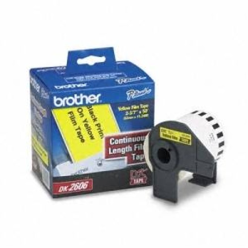 Cinta de Etiquetas Brother DK2606 Amarilla Continua 62mm x 15.2m