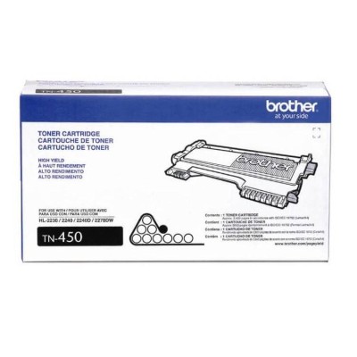 Cartucho Tóner Brother Tn450 2600 Páginas, Negro, Laser - TN450