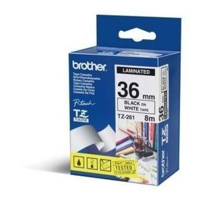 Cinta Brother Tze261 Texto Negro Sobre Fondo Blanco 36Mm X 8Mts. - TZE261