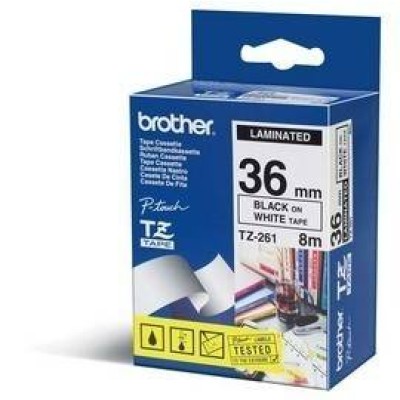 Cinta Brother Tze261 Texto Negro Sobre Fondo Blanco 36Mm X 8Mts. - TZE261