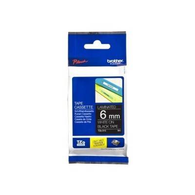 Cinta Brother Tze315 Texto Blanco Sobre Fondo Negro 6Mm X 8Mts. - TZE315