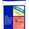 Cinta Brother Tze421 Texto Negro Sobre Fondo Rojo 9Mm X 8Mts. - TZE421