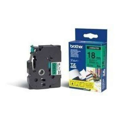Cinta Brother Tze741 Texto Negro Sobre Fondo Verde 18Mm X 8Mts. Laminada - TZE741