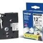 Cinta Brother TZEFX231 - Texto Negro sobre Fondo Blanco - 12mm x 8mts. - Laminada Flexible - TZEFX231