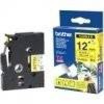 Cinta Brother Tzefx631 Texto Negro Sobre Fondo Amarillo 12Mm X 8Mts Flexible - TZEFX631