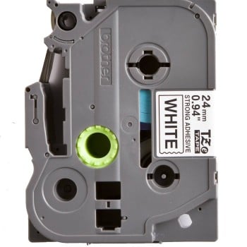 Cinta Brother Tzes251 Texto Negro Sobre Fondo Blanco 24Mm X 8Mts. Súper Adhesiva - TZES251