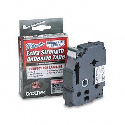 Cinta Brother TZES941 - Texto Negro sobre Fondo Plateado - 18mm x 8mts. - TZES941