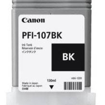Tanque de Tinta Canon PFI-107BK Negro, Tinta a Base de Pigmentos, Compatible con imagePROGRAF 680/685/780/785 - Modelo 6705B001AA