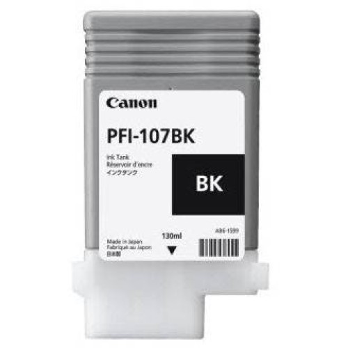 Tanque de Tinta Canon PFI-107BK Negro, Tinta a Base de Pigmentos, Compatible con imagePROGRAF 680/685/780/785 - Modelo 6705B001AA