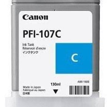 Tanque de Tinta Canon PFI-107C Cian Original para Impresoras imagePROGRAF - Modelo 6706B001AA
