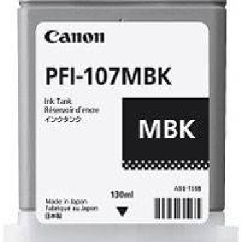 Tanque de Tinta Canon PFI-107MBK Negro Mate, Tinta a Base de Pigmentos, Compatible con imagePROGRAF 680/685/780/785 - Modelo 6704B001AA