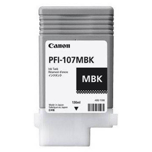 Tanque de Tinta Canon PFI-107MBK Negro Mate, Tinta a Base de Pigmentos, Compatible con imagePROGRAF 680/685/780/785 - Modelo 6704B001AA