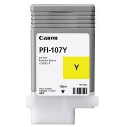 Tanque de Tinta Canon PFI-107Y Amarillo - Tinta Original para Impresoras Canon imagePROGRAF - Modelo 6708B001AA