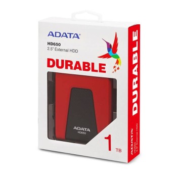 Disco Duro Externo Adata Hd650 2.5p 1Tb Usb 3.0 Windows/Mac/Linux Rojo - AHD650-1TU31-CRD