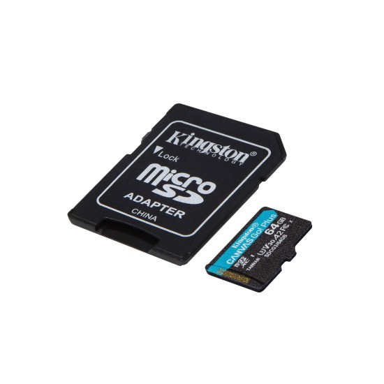 Memoria Microsdxc Kingston Canvas Goo! Plus 64Gb Clase 10 Uhs I Con Adaptador - SDCG3/64GB
