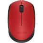 Mouse Óptico Logitech M170 Inalámbrico Usb Rojo - 910-004941