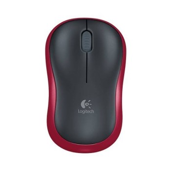 Mouse Logitech M185 Inalámbrico USB 1000 DPI Negro con Rojo - Modelo 910-003635