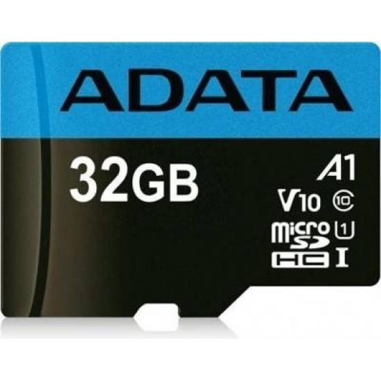 Micro Sd Adata Premier (A1 V10) 32 Gb, 100 Mb/S, 25 Mb/S, Negro, Clase 10 - AUSDH32GUICL10A1-RA1