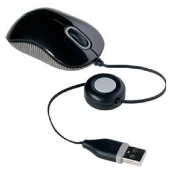 Mini Mouse Targus AMU75US - Alámbrico - USB - Retráctil - AMU75US