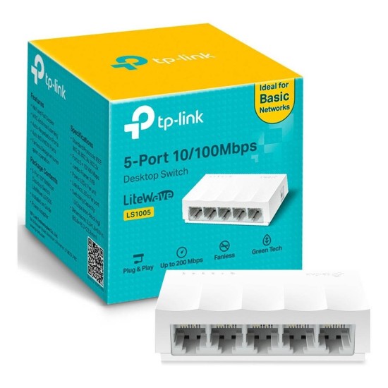 Switch Tp Link Ls1005 5 Puertos Fast Ethernet No Gestionado - LS1005