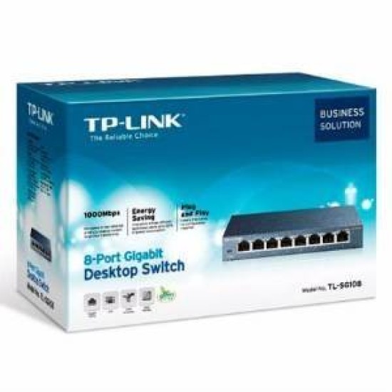 Switch TP-Link SG108 - 8 Puertos - Gigabit - No Gestionado - TL-SG108