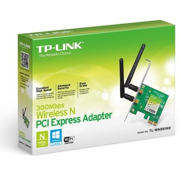 Tarjeta de Red WiFi TP-LINK PCI-Express 2.4 GHz 300 Mbps 2 Antenas Modelo TL-WN881ND