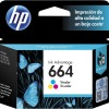 Cartucho de Tinta HP 664 - Tricolor - Original -100 Paginas- F6V28AL Cartucho de Tinta HP 664 - Tricolor - Original -100 Paginas- F6V28AL