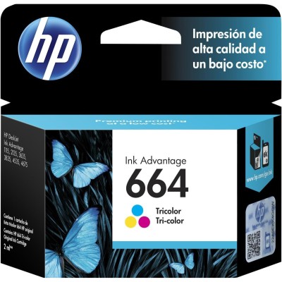 Cartucho de Tinta HP 664 - Tricolor - Original -100 Paginas- F6V28AL Cartucho de Tinta HP 664 - Tricolor - Original -100 Paginas- F6V28AL