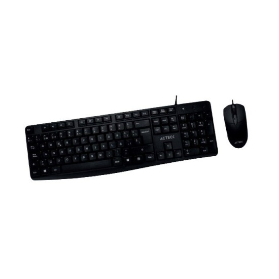 Kit De Teclado Y Mouse Acteck Ac 928984 Alámbrico Usb Español Negro - AC-928984