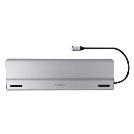 Docking Station Acteck PORT X DH690 - HDMI - VGA - USB-C - USB - Plata - AC-932950