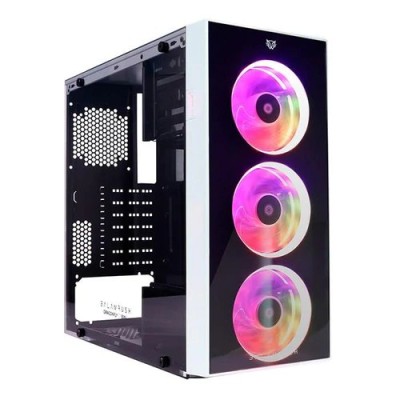Gabinete Gamer Balam Rush DRAGONFLY - Media Torre - ATX/Micro ATX/Mini ITX - 3 Ventiladores - Panel Lateral - Blanco - BR-932813