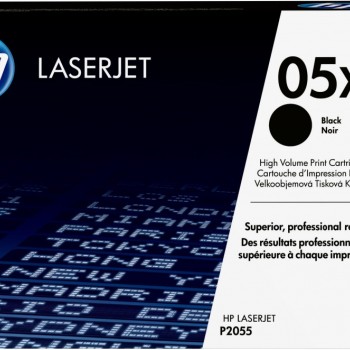 Cartucho de Tóner HP Negro Alto Rendimiento CE505X para LaserJet P2055