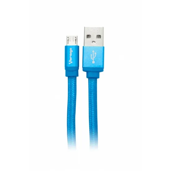 Vorago Cable USB 2.0 A Macho - Micro USB B Macho, 1 Metro, Azul - CAB-113_AZUL