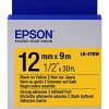 Cinta Epson LK-4YBW - Texto Negro sobre Fondo Amarillo - 12mm x 9mts. - Adhesivo Resistente  - LK-4YBW